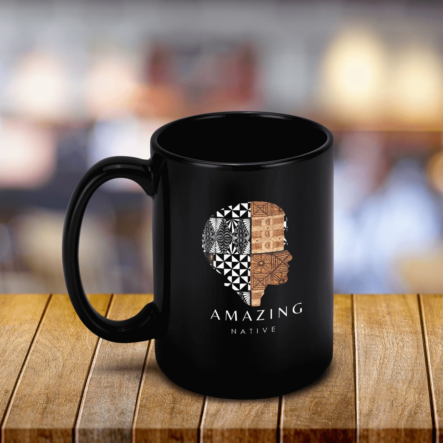 Amazing Native Black Ceramic Mug (15 oz)