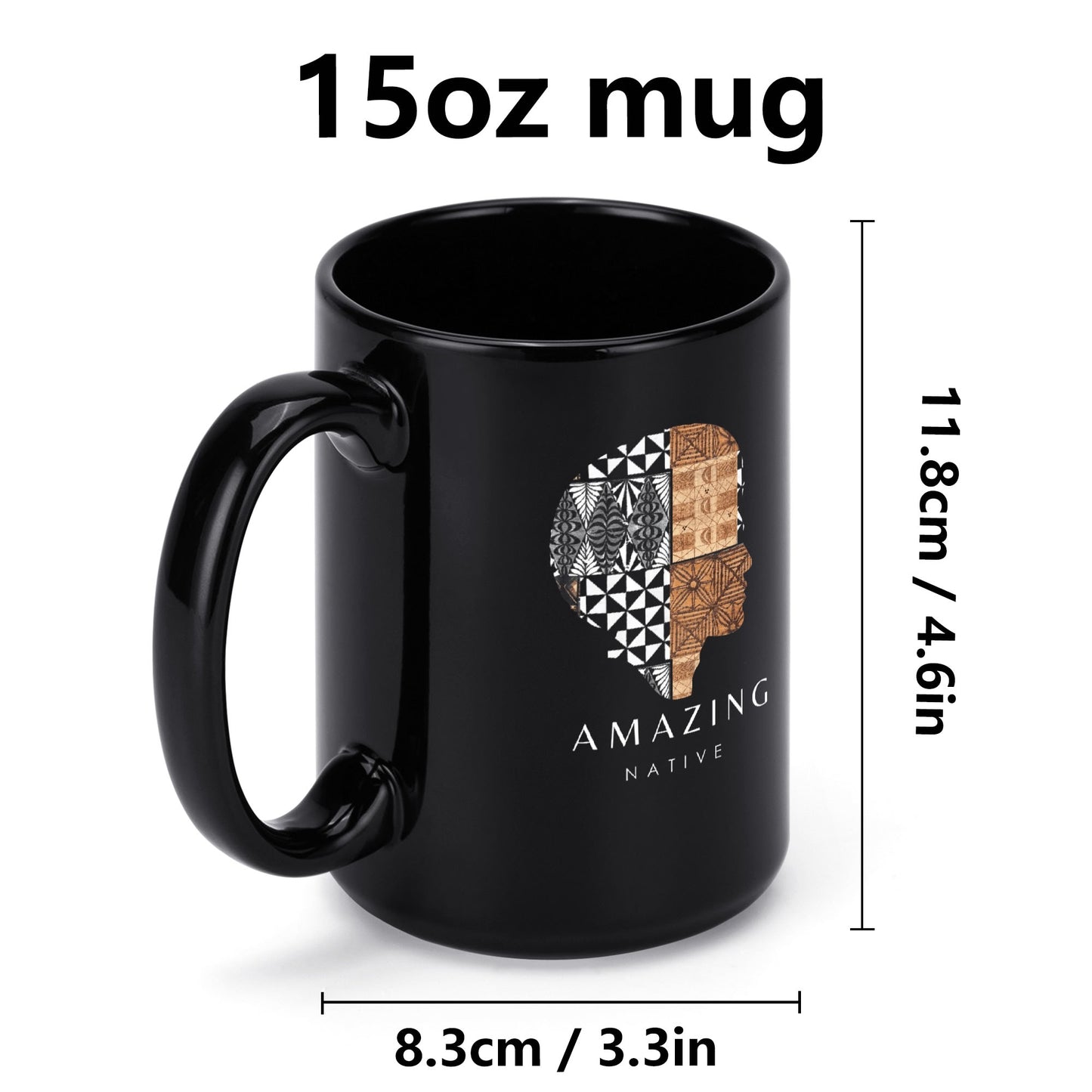 Amazing Native Black Ceramic Mug (15 oz)