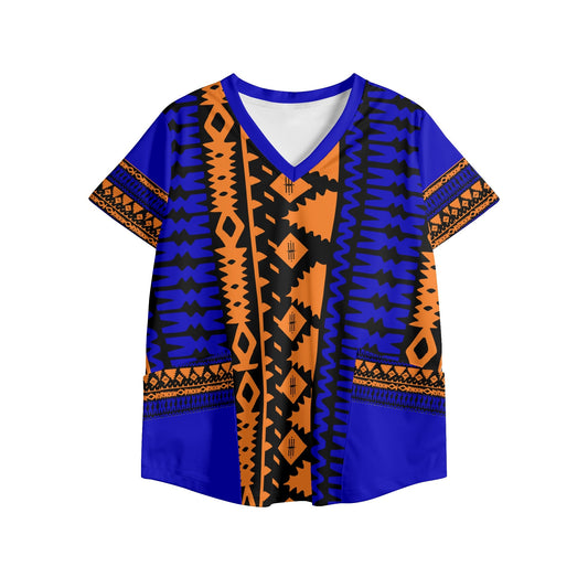 Bale Blue and Orange Scrubs Top