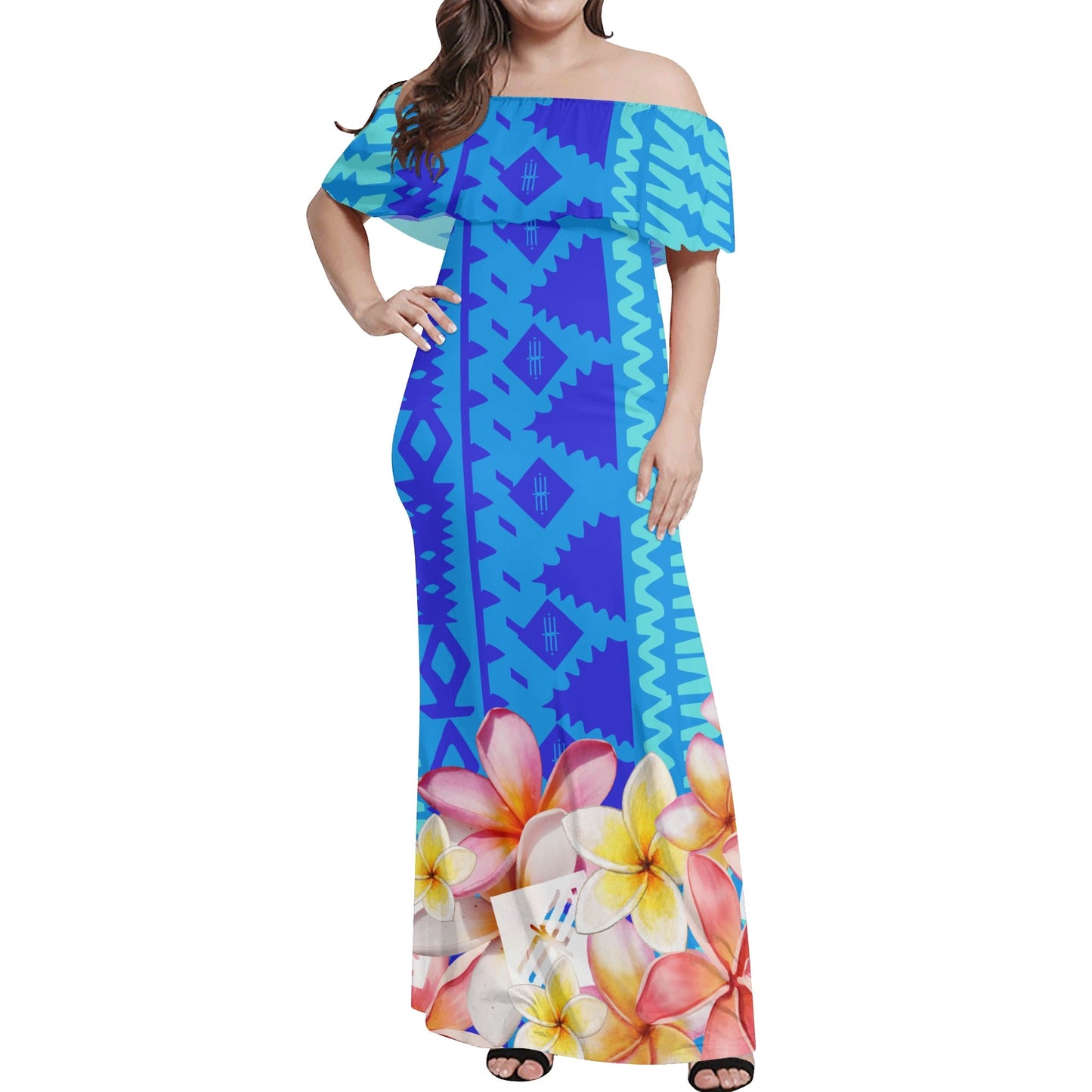 Bale Blue Off Shoulder Dress