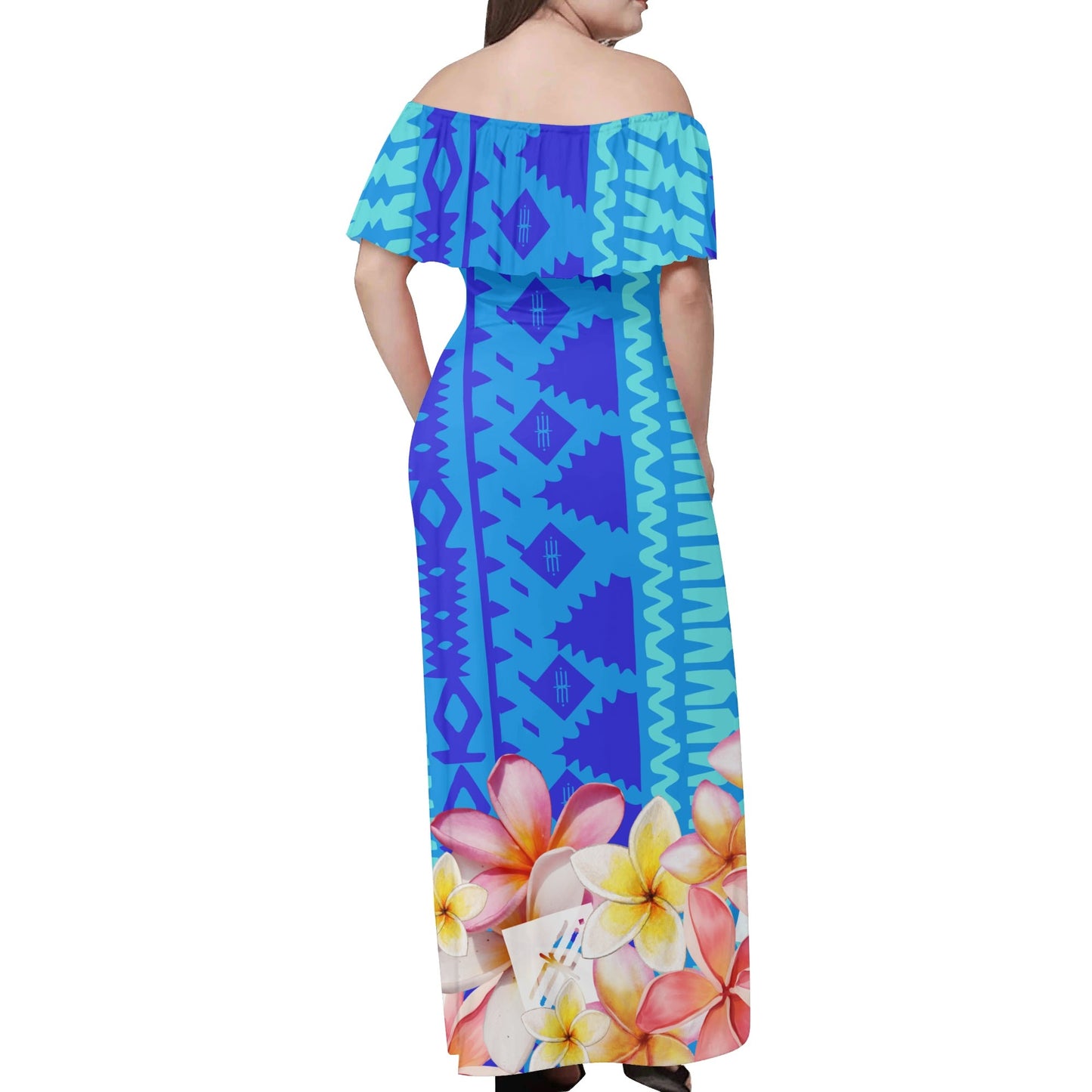 Bale Blue Off Shoulder Dress