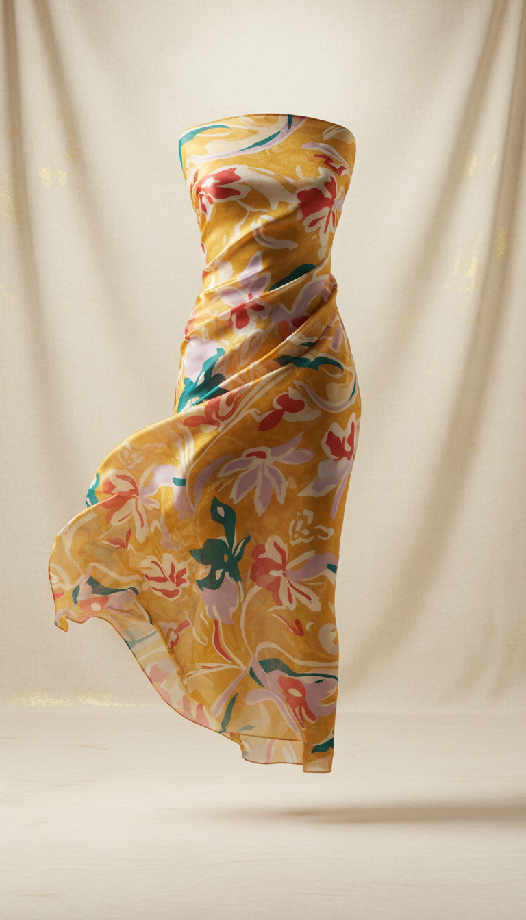 Sunlit Gold Printed Sarong