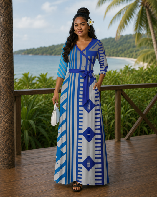 Sauloa V Neck Wrap Maxi