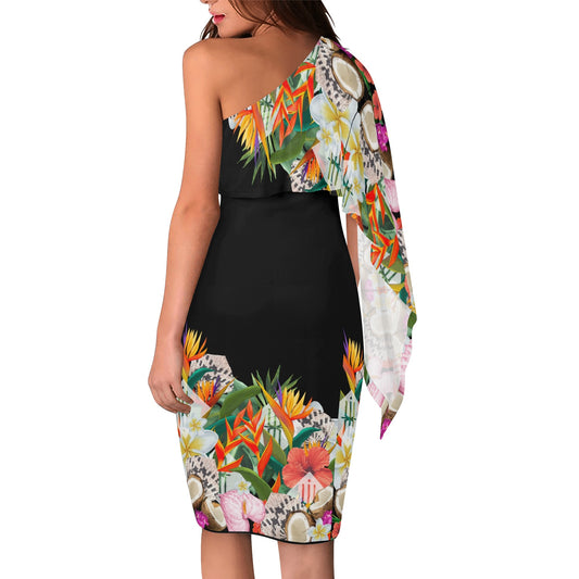 Henikai One Shoulder Throw Dress