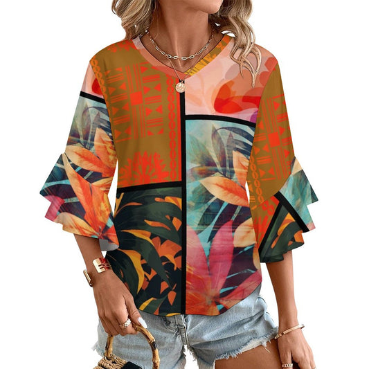 Kawana  Ruffled Sleeve Top