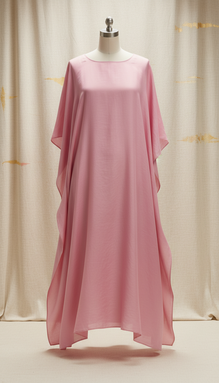 Orchid Pink Silk Kaftan