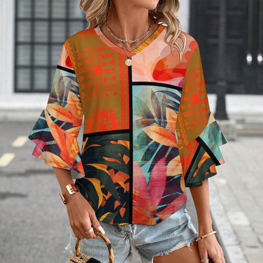 Kawana  Ruffled Sleeve Top