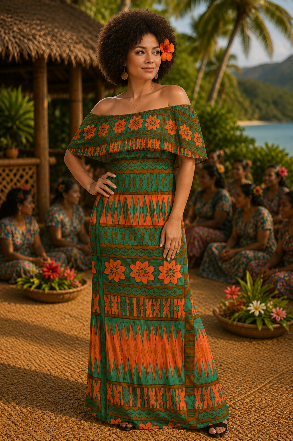 Meleni  Off The Shoulder Wrap Long Dress