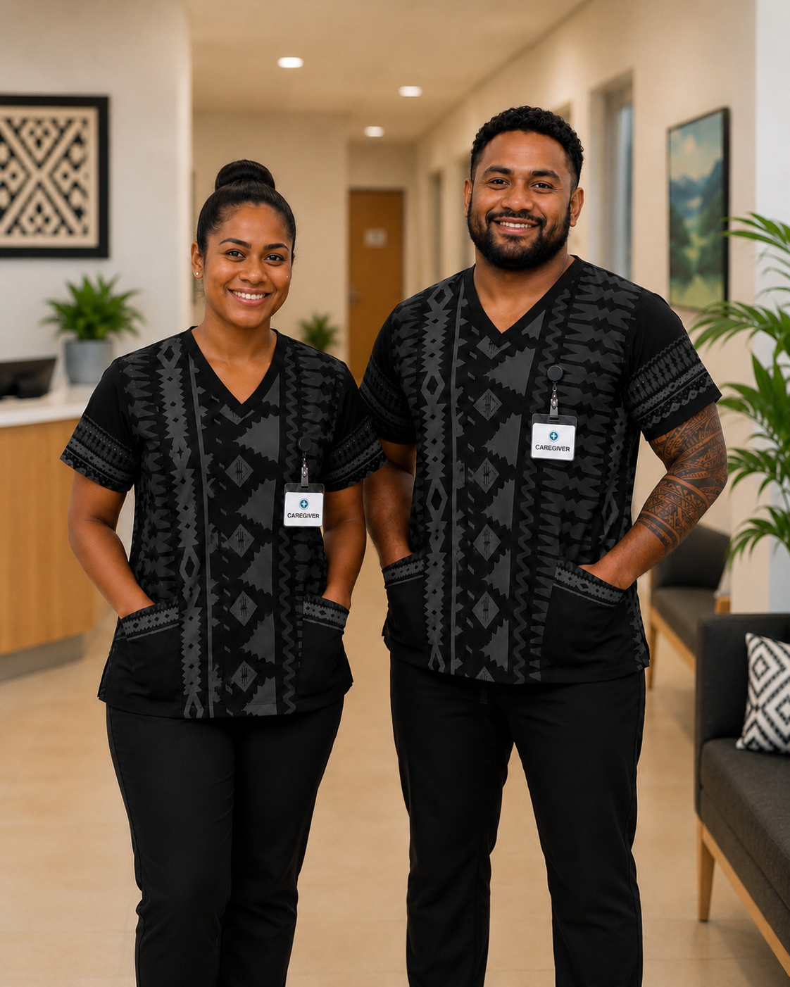 Bale Black Scrubs Top