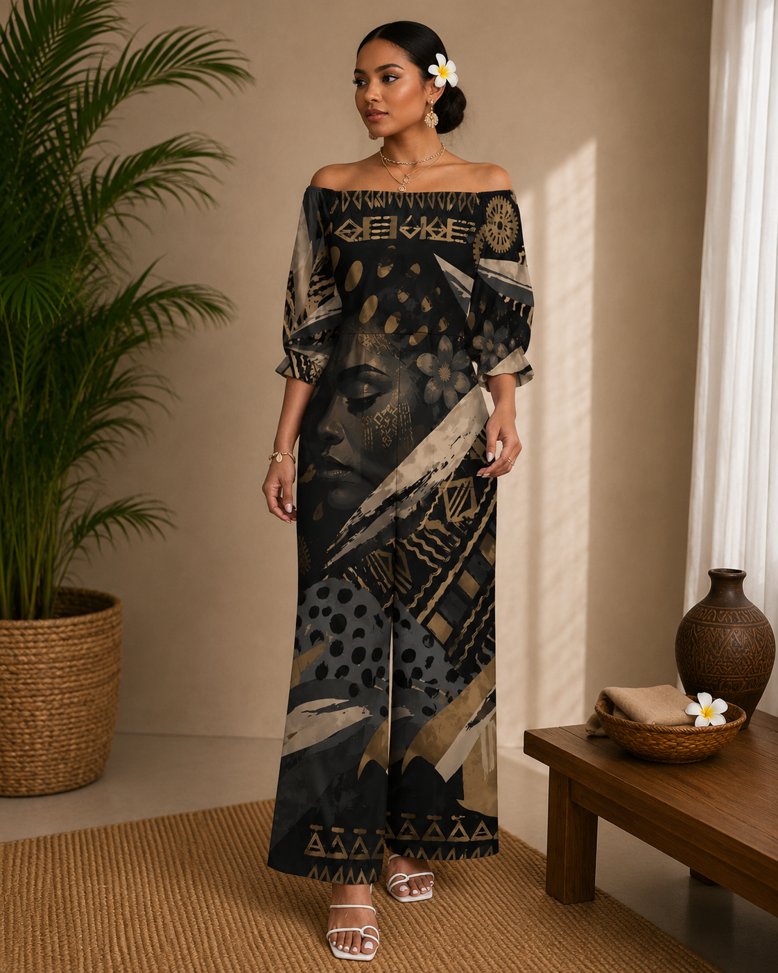 Wasawasa Off the shoulder Jumpsuit