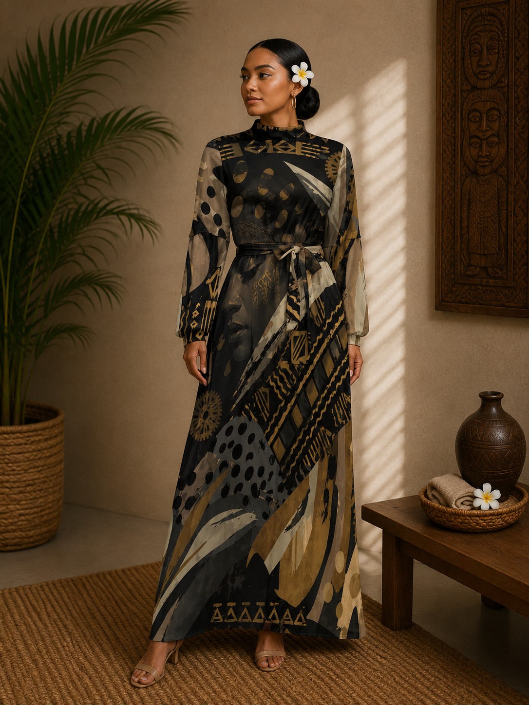 Wasawasa Long Sleeve Maxi