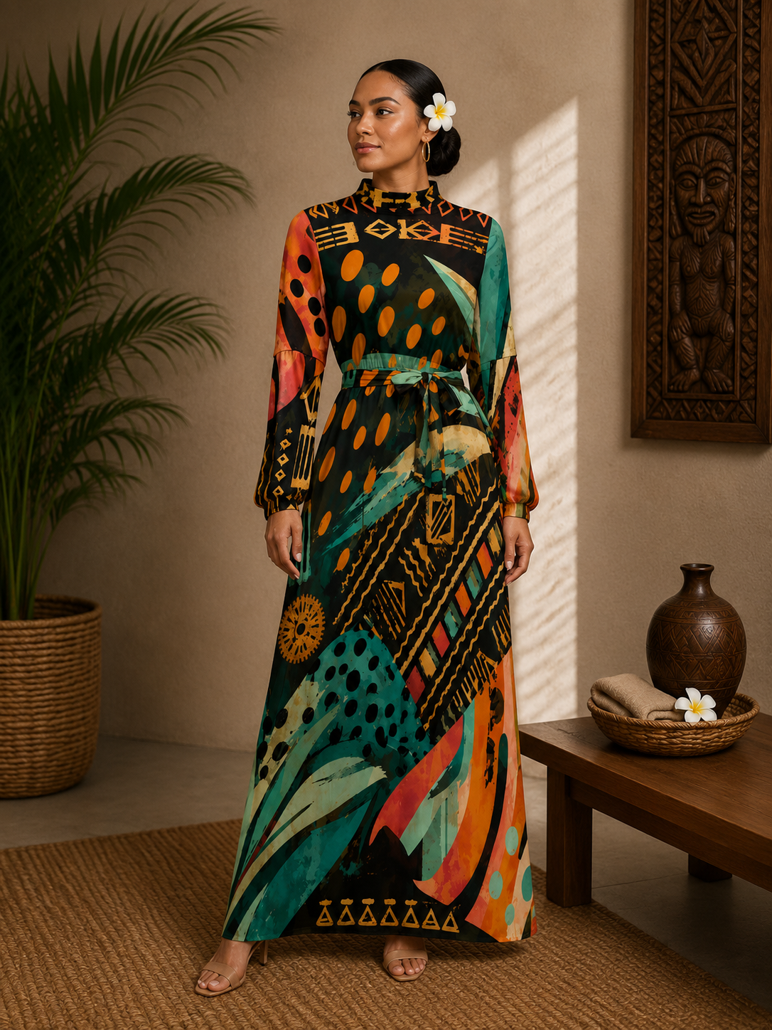 Wasawasa Long Sleeve Maxi