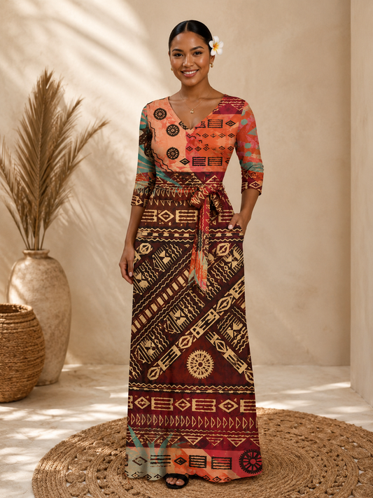 Vure Tie Long Sleeve Maxi