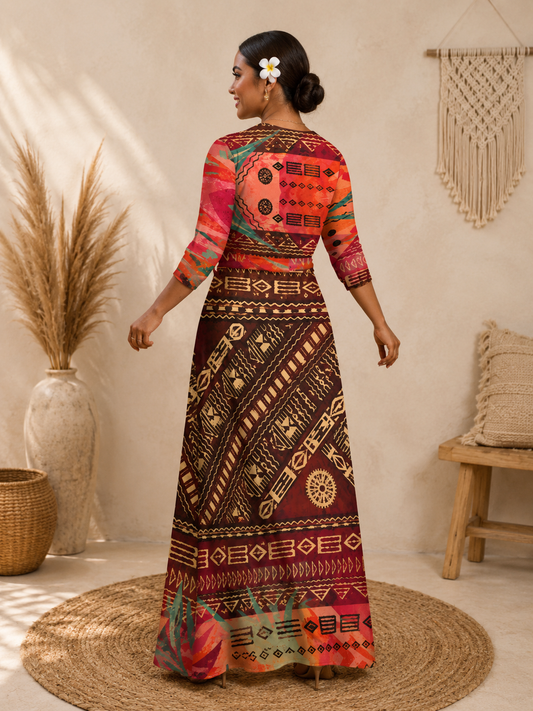 Vure Tie Long Sleeve Maxi