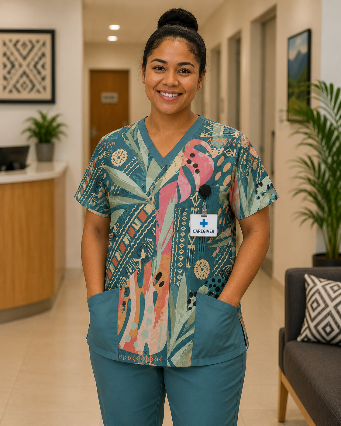 Wasawasa Scrubs Top